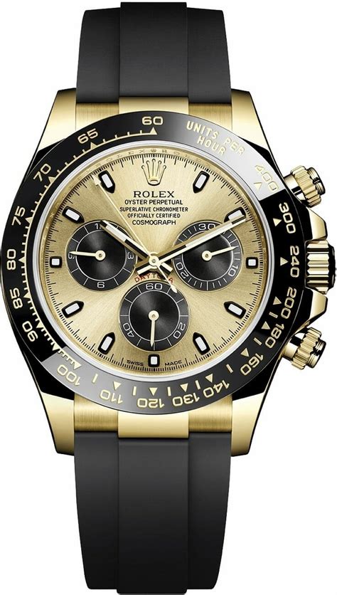 rolex daytona yellow gold champagne dial oysterflex|rolex gold daytona watches for sale.